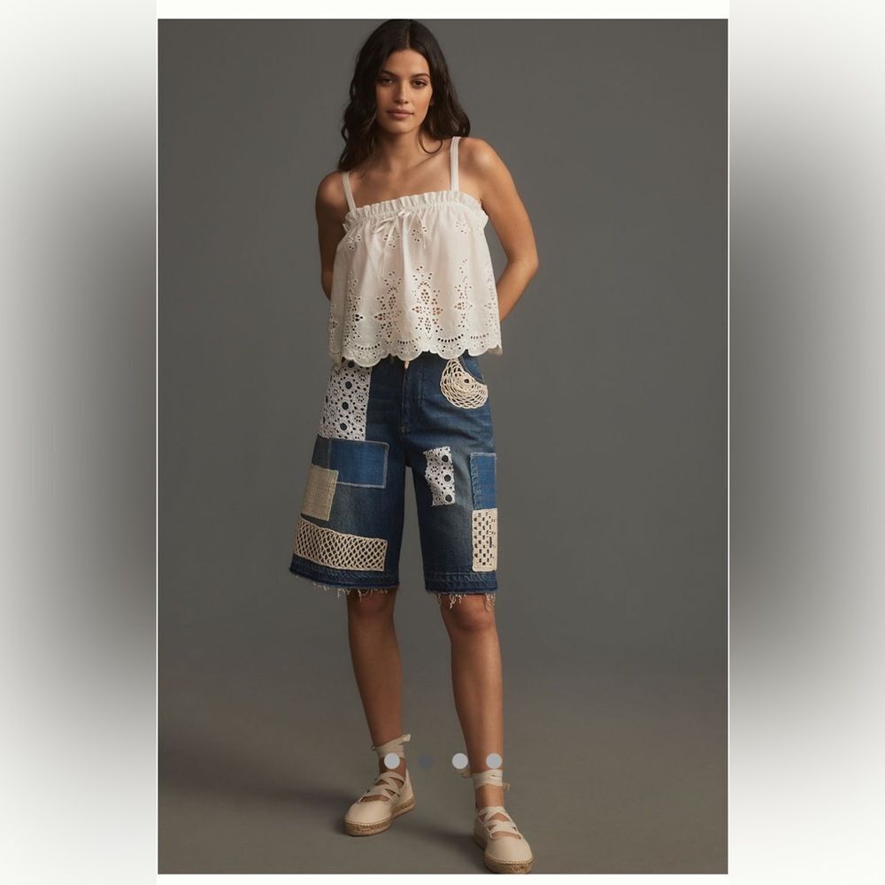 Anthropologie Pilcro Crafted Classic Denim Bermuda Shorts